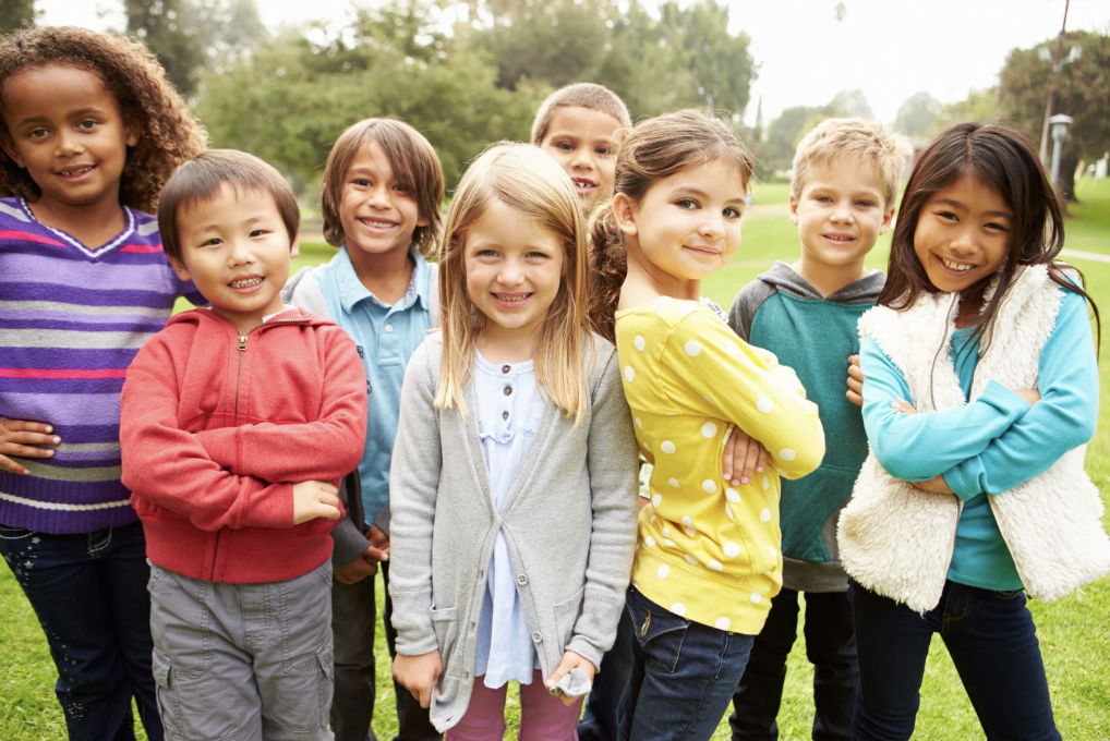A group of children